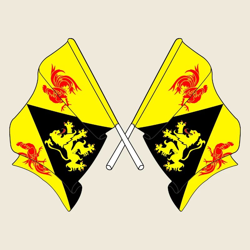 Deux drapeaux Brabant wallon Belgique
