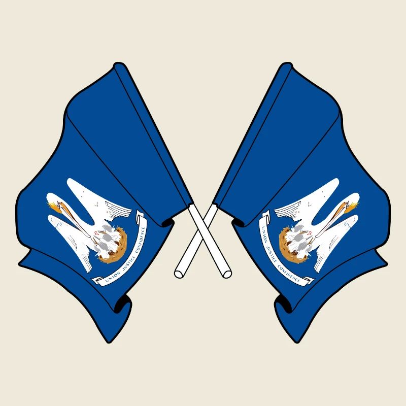 Deux drapeaux ont traversé Lousiane