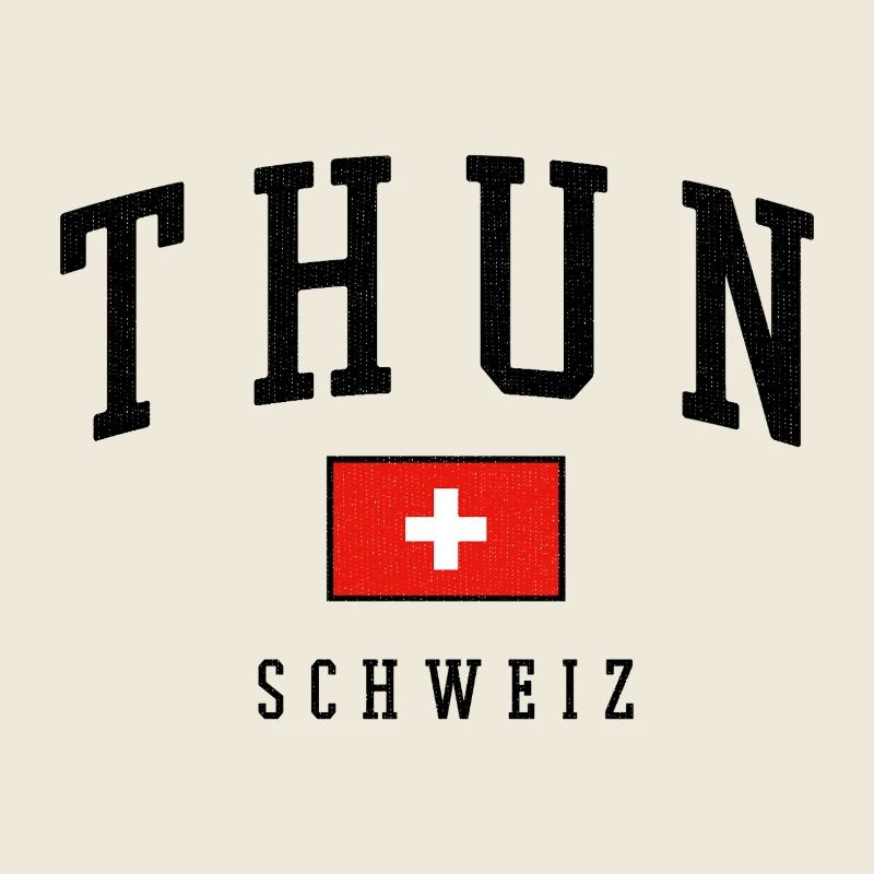 Thun Schweiz Design mit Flagge