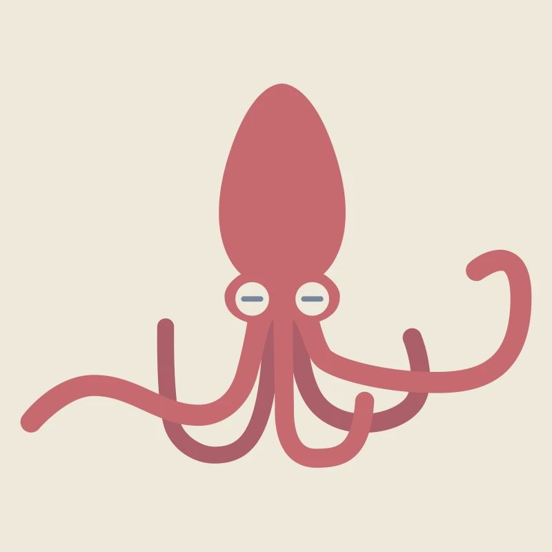Pink Squid – kawaii cartoon octopus design