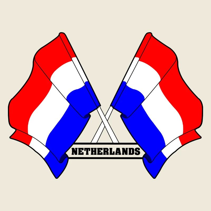 Netherlands Crossed Flags