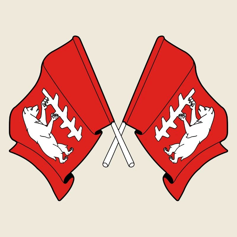 Deux drapeaux croisés du Warwickshire