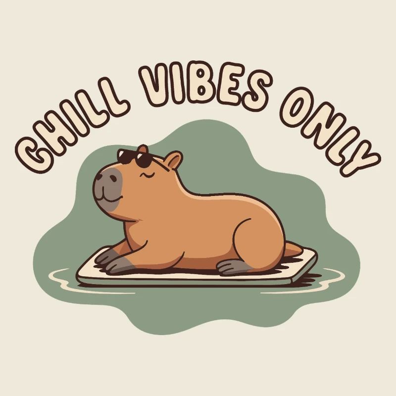 Chill Vibes Only Capybara Watershine