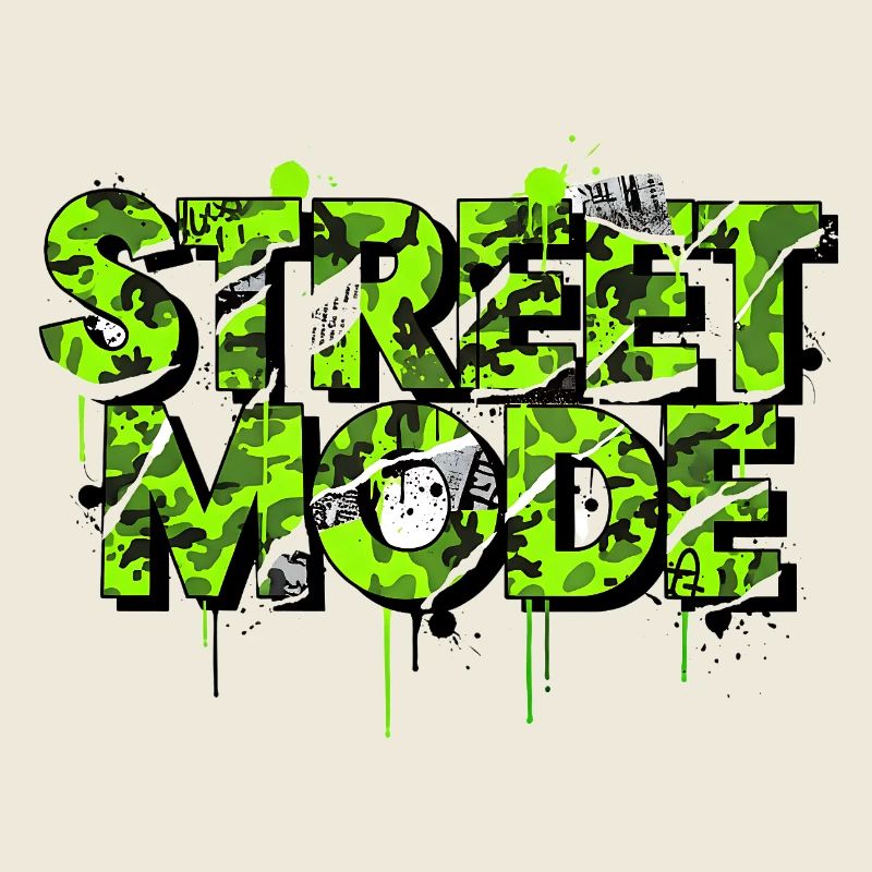 Lettrage de mode de rue avec motif de camouflage