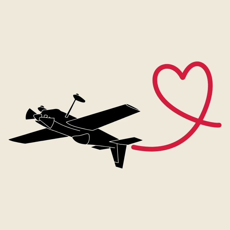 Kunstflugzeug Herz fliegen Pilot Geschenk