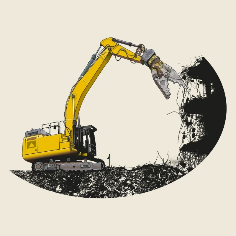 Abreißbagger mit Schrottschere