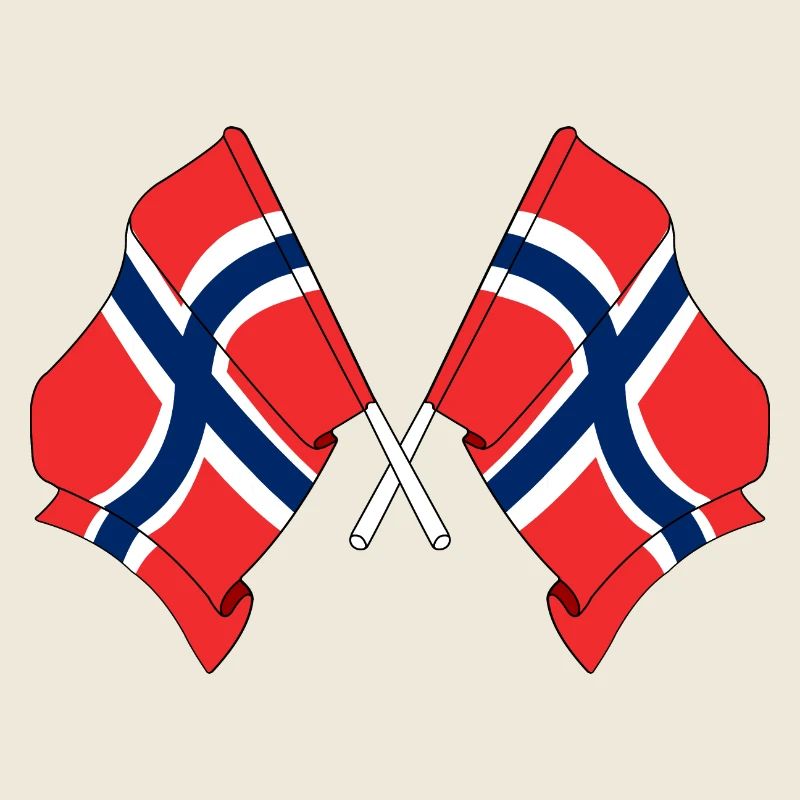 Deux drapeaux Norvège