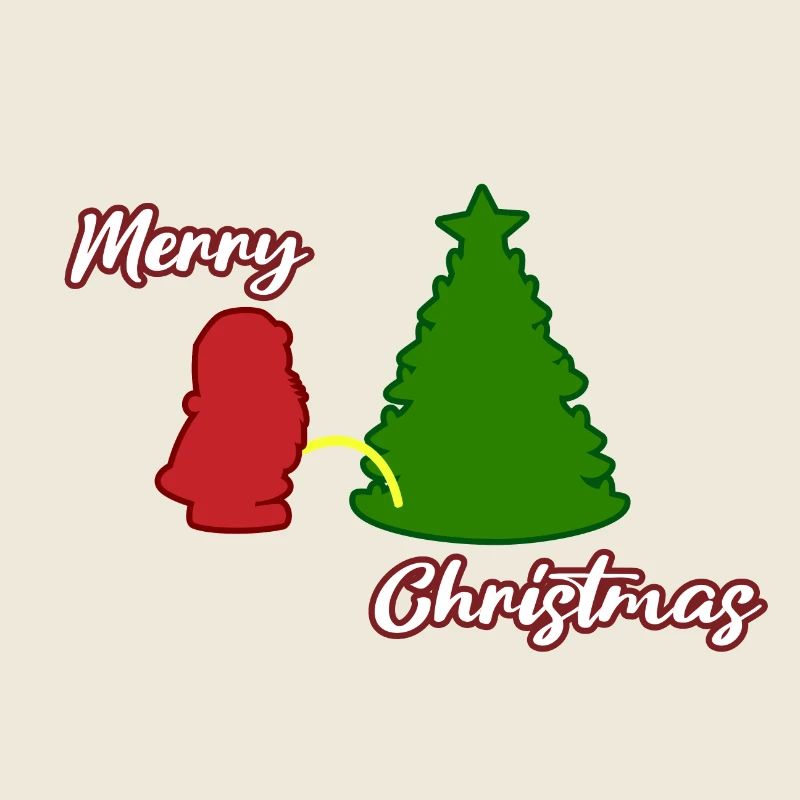 Santa peeing - Christmas Tree - Weihnachtsmann