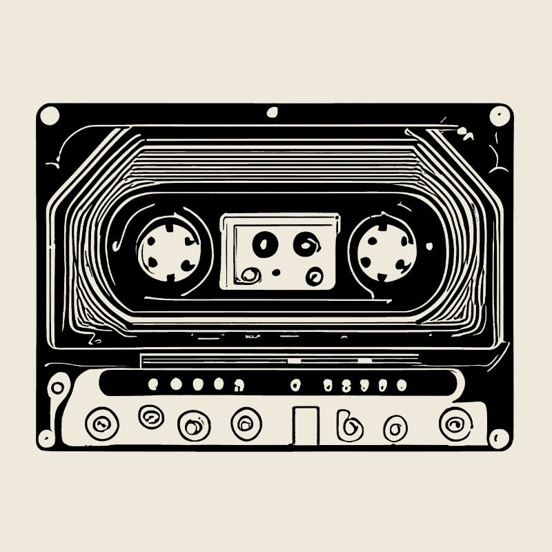 Retro Design Audio Kassette Schwarz