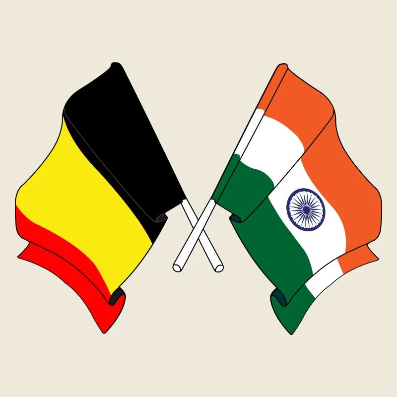 Drapeau de la Belgique, drapeau de l’Inde
