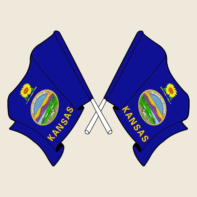 Two flags crossed Kansas