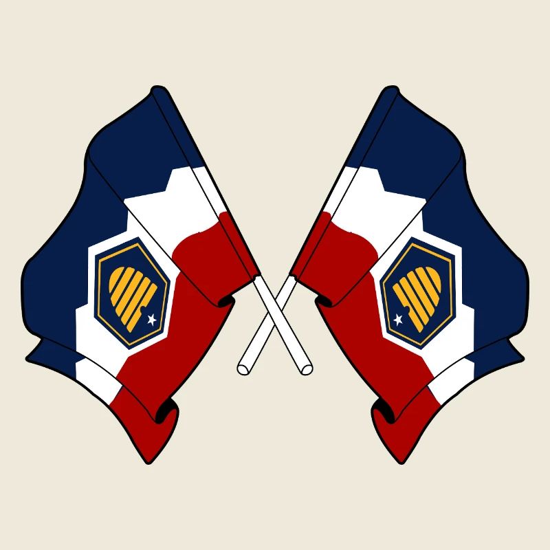 Two flags crossed Utah