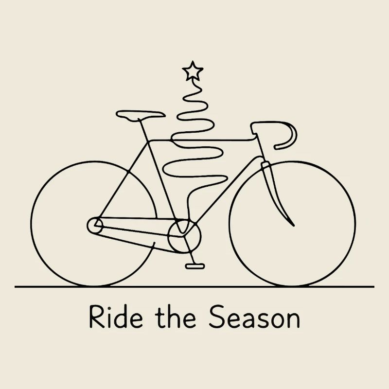 Dessin saisonnier du trait de vélo