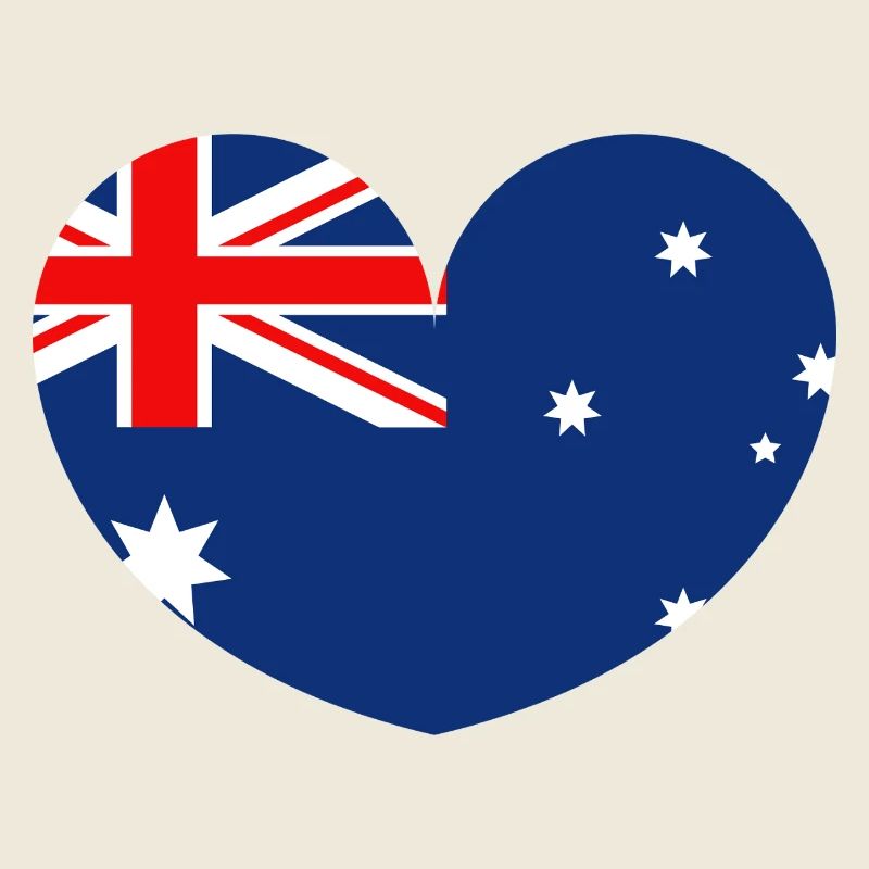 Australische Flagge mit Herz