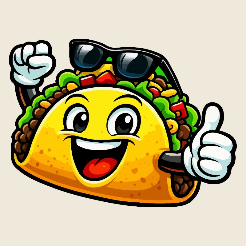 Cheerful Taco with Sunglasses