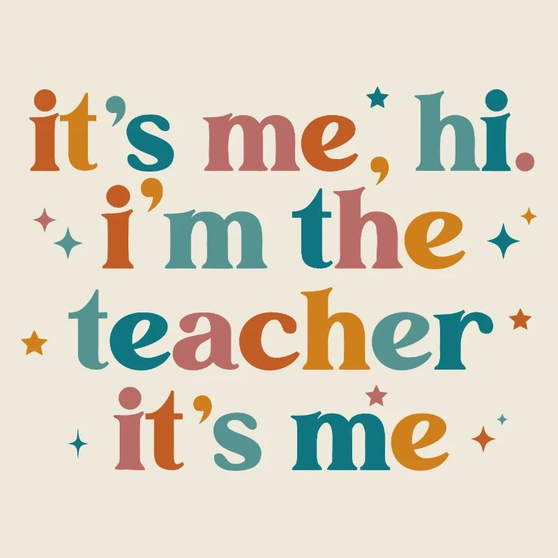 Colorful Teacher Identity Typography