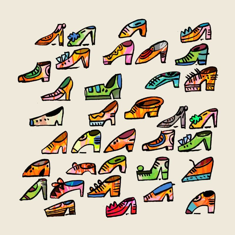 Bunte Schuhvielfalt Muster