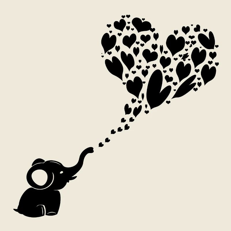 Bébé éléphant coeur nuage
