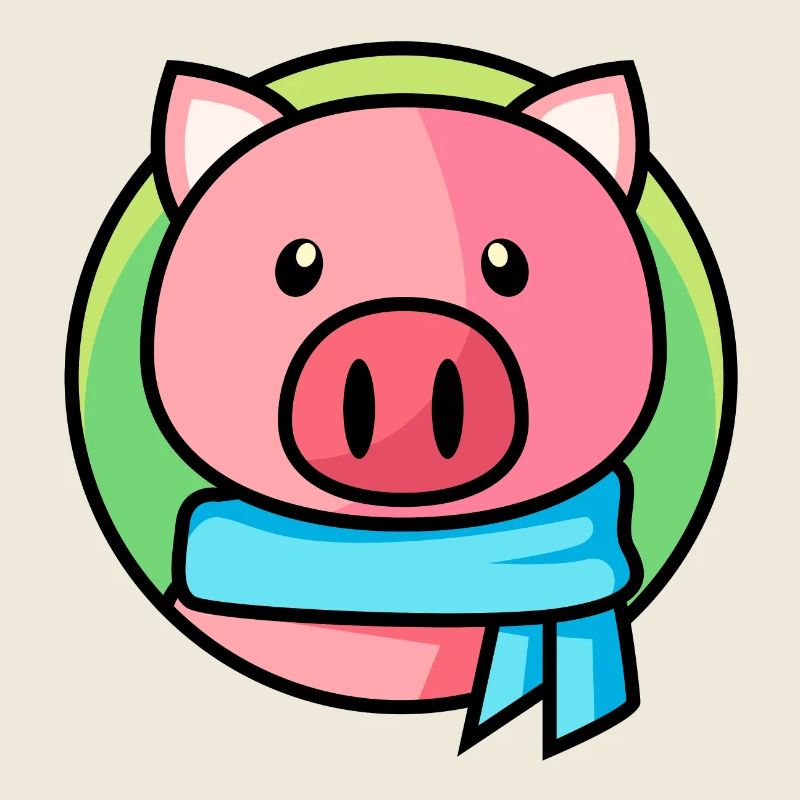 Rosa Schweinchen mit Schal