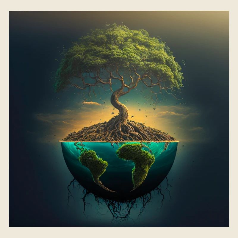 Welttree: Baum über halber Kugel