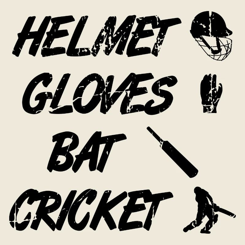 Helm Handschuhe Schläger Cricket