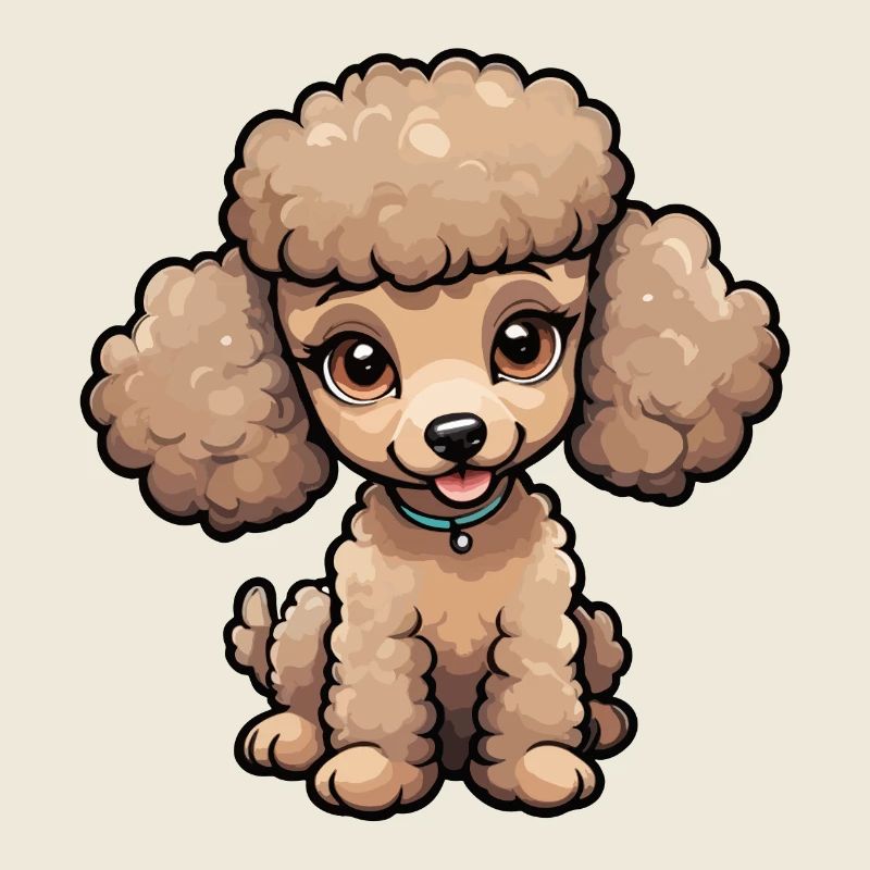 Cute Poodle in Beige