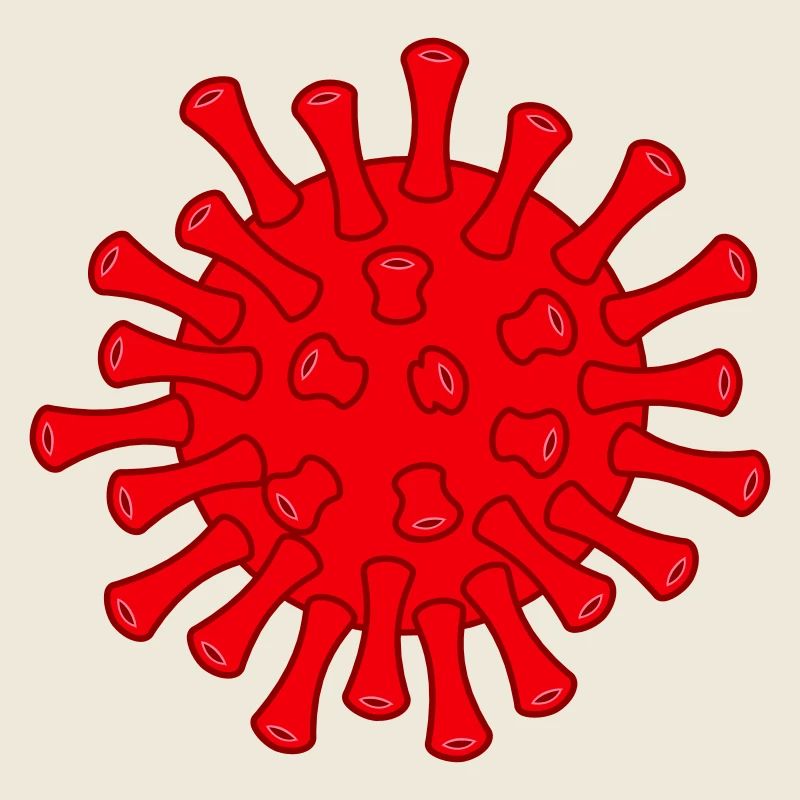Illustration des roten Covid-Moleküls