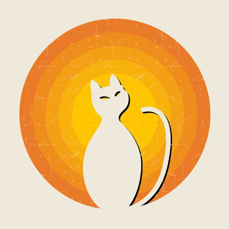 Cat Vintage orange