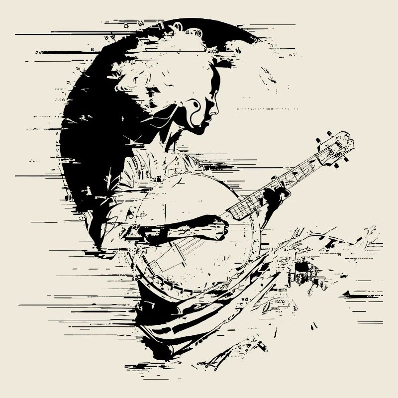 Dessin d’un joueur de banjo