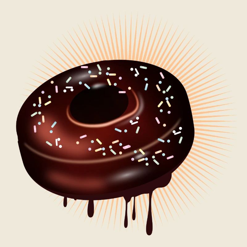 Chocolate donut motif with icing and sprinkles