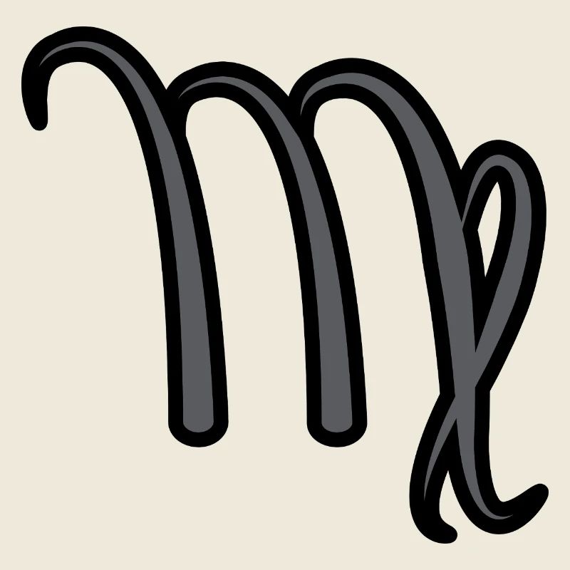 Symbole du signe du zodiaque Vierge Noir et gris