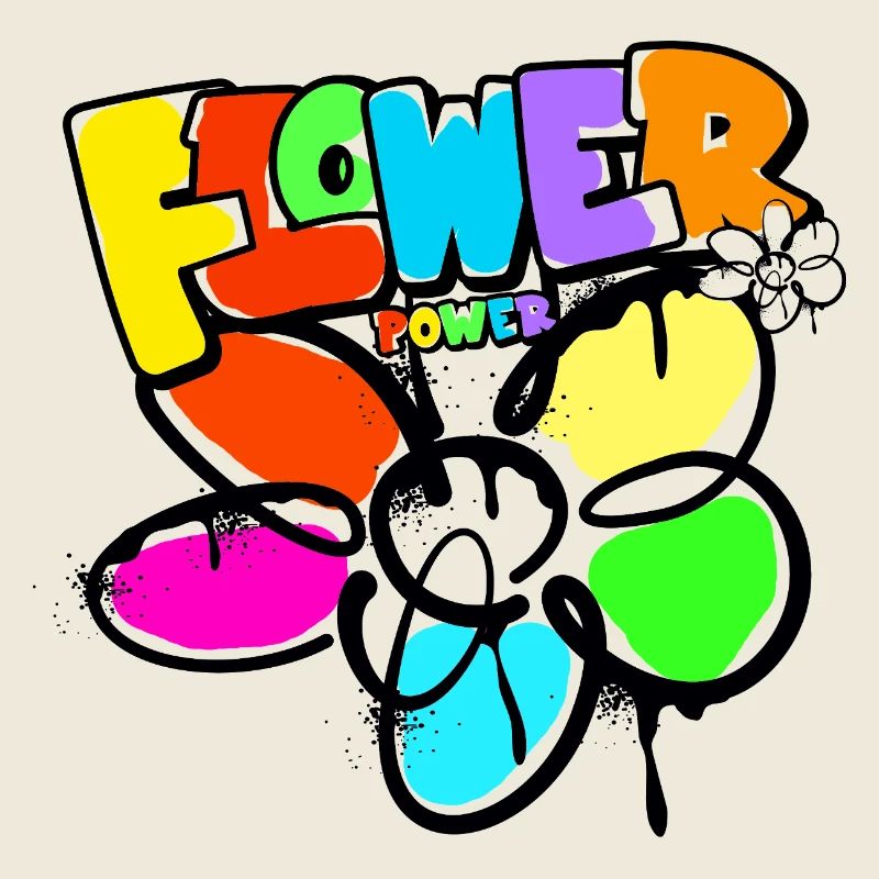 Flower Power Flower Child World Peace Graffit