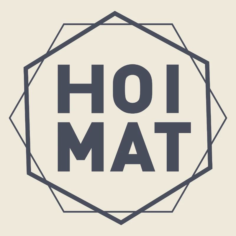 Geometrischer HOIMAT Hexagon-Text