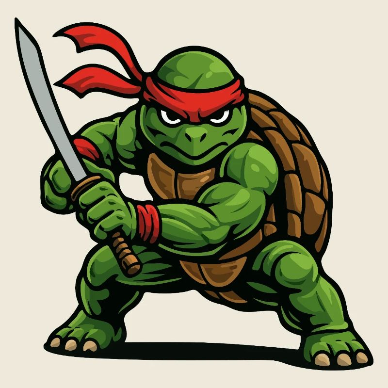 Ninja-Krieger-Schildkröte mit Katana-Schwert
