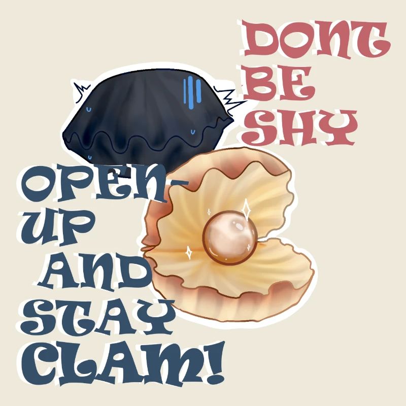 mussel shells, motivational inscription