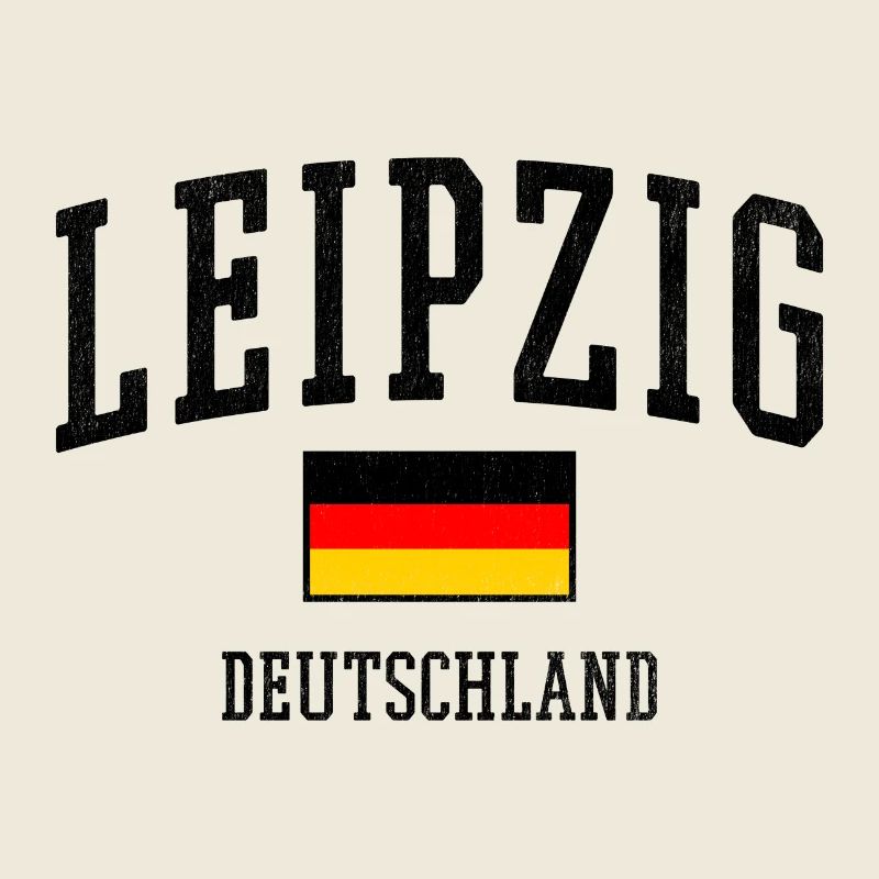 Leipzig Allemagne Design avec drapeau