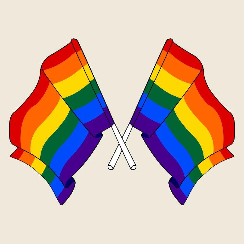 Zwei Regenbogenfahnen