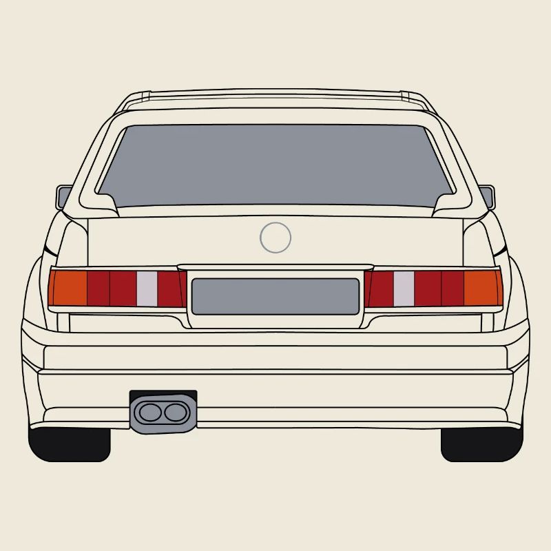 German Car Rear View White