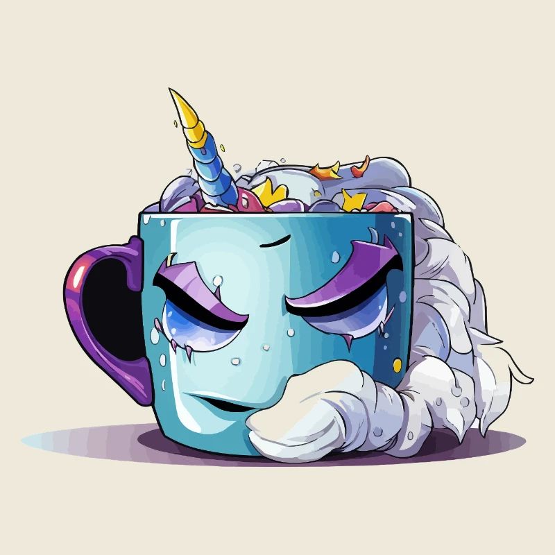 Schlafendes Einhorn-Tassendesign