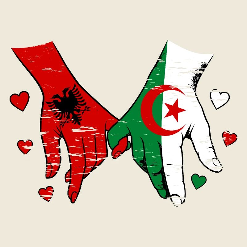 Drapeau de l’Algérie tenant la main utilisé