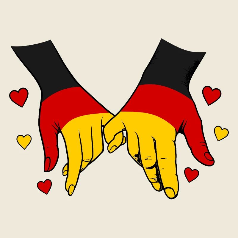 Drapeau allemand main dans la main