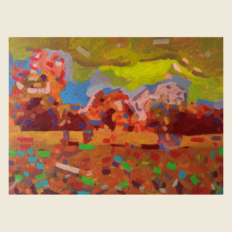 Mosaïque paysagère colorée