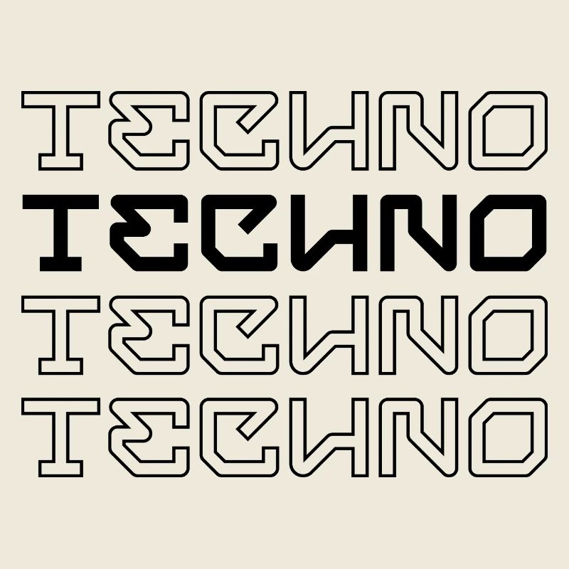 Conception de logo en typographie techno-moderne
