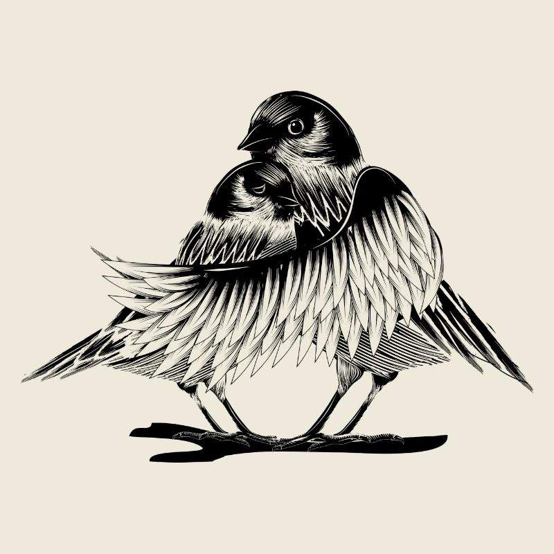 zwei verliebte Vögel