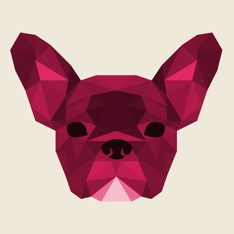 Low Poly Frenchie pink