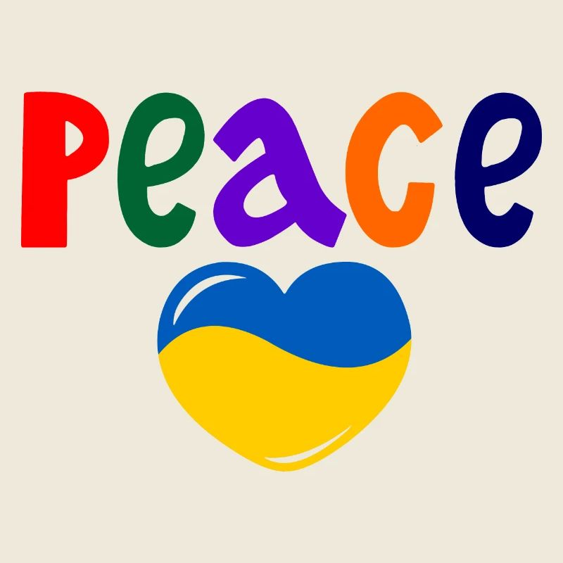 Heart peace for Ukraine colored Peace