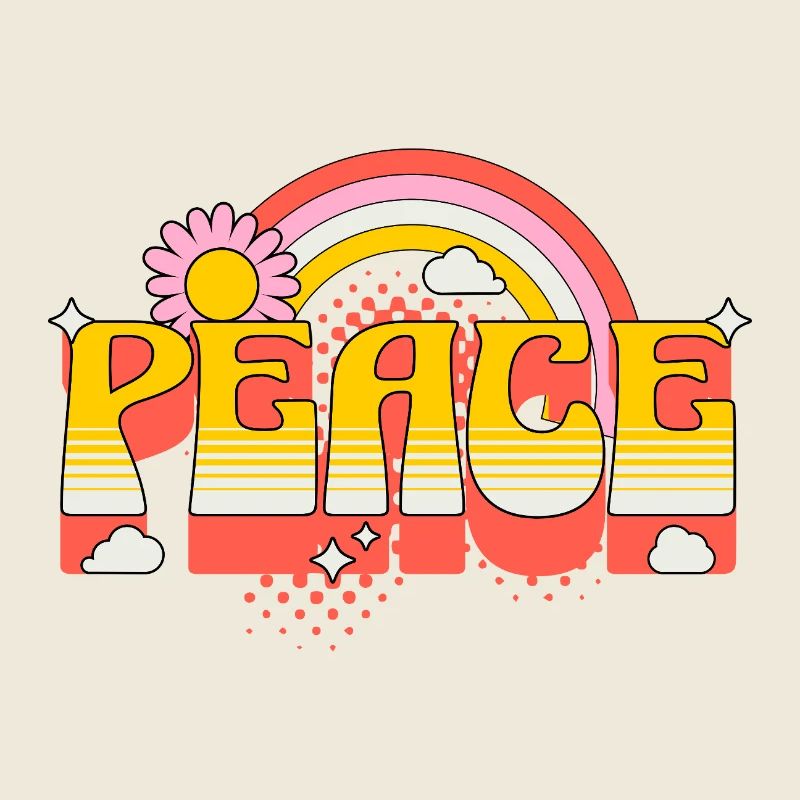 Peace Frieden Bunt Regenbogen Blume Gegen Krieg