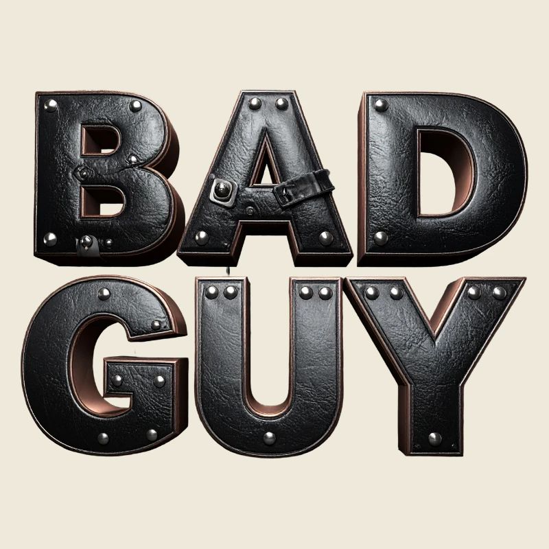 Bad Guy - Lettres 3D dans le style cuir