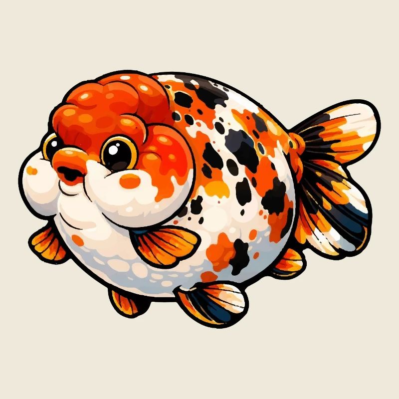 Poisson rouge Calico Ranchu de haute qualité
