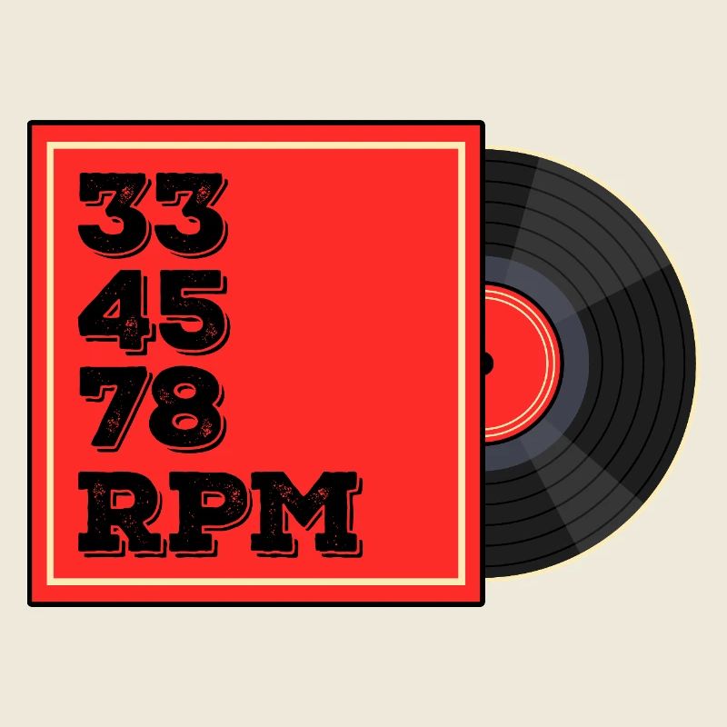 33 45 78 tours de disque vinyle design